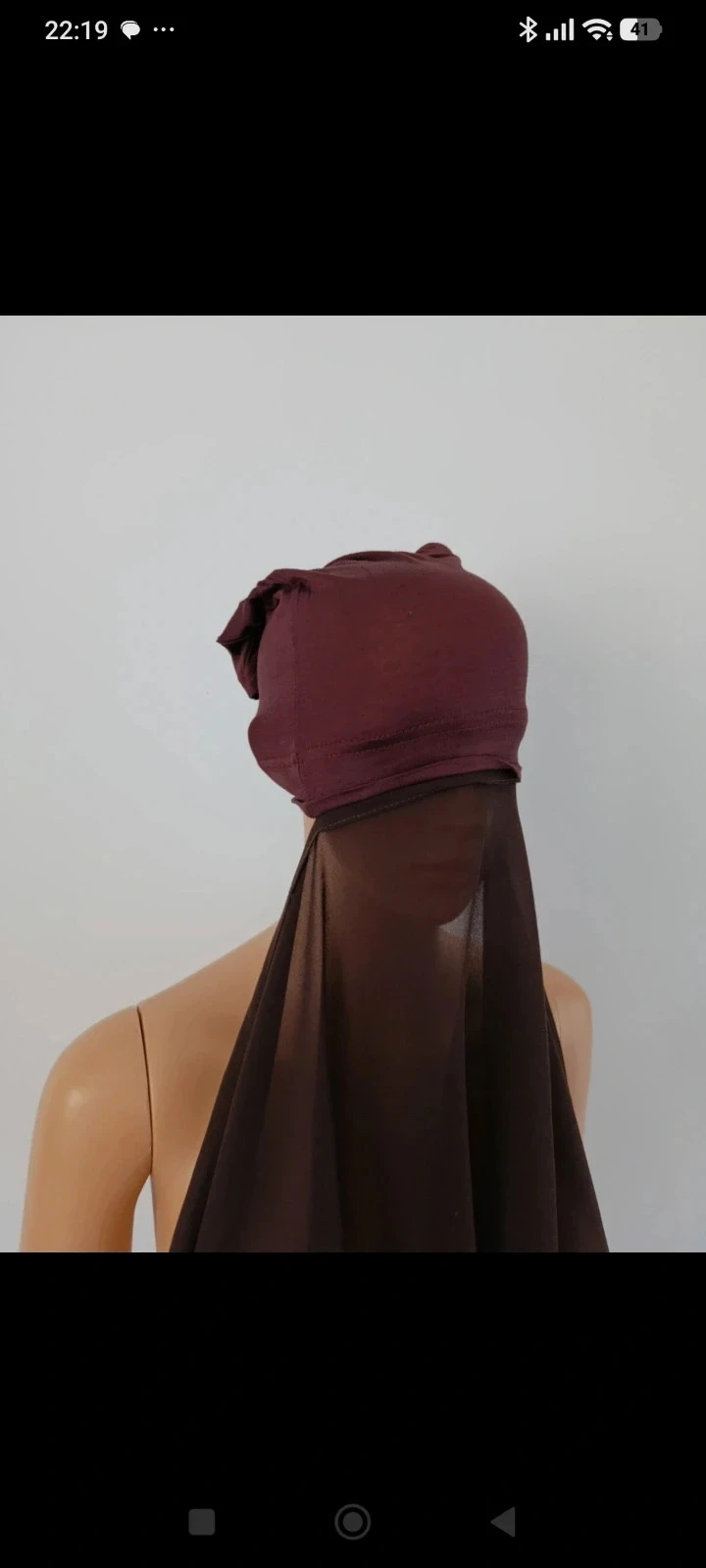 Hijab Khimar longo marrom chocolate 175 × 75 cm – Véu fluido e leve – photo 7